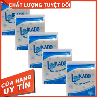 (CHÍNH HÃNG) Combo 5 Gói Khăn Tấm Lót Sơ Sinh Likado 3 Lớp Siêu Thấm Ngăn Chống Tràn 100g / 1 gói 30 tờ