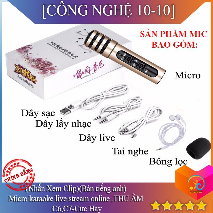 [NEW 9/2020] MIC THU ÂM KARAOKE LIVESTREAM C7 FULLBOX SHOP YÊU THÍCH