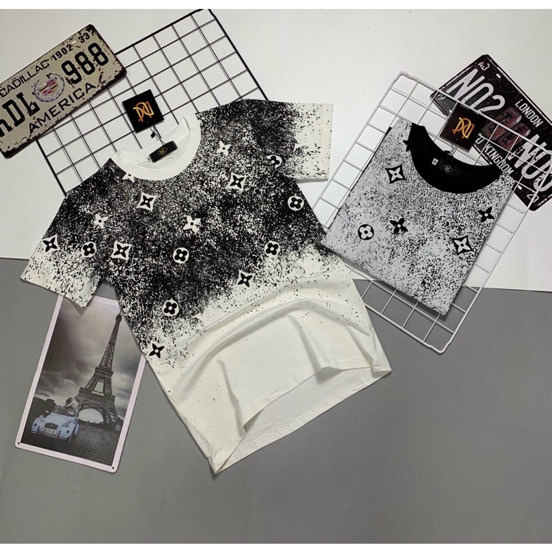 Ao thun nam cổ tròn, in loang hoạ tiết độc đáo