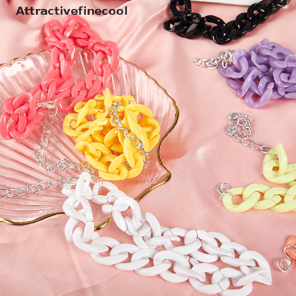 Vòng cổ Choker Bằng Acrylic Siêu Dày Màu Trắng Cho Nam Và Nữ