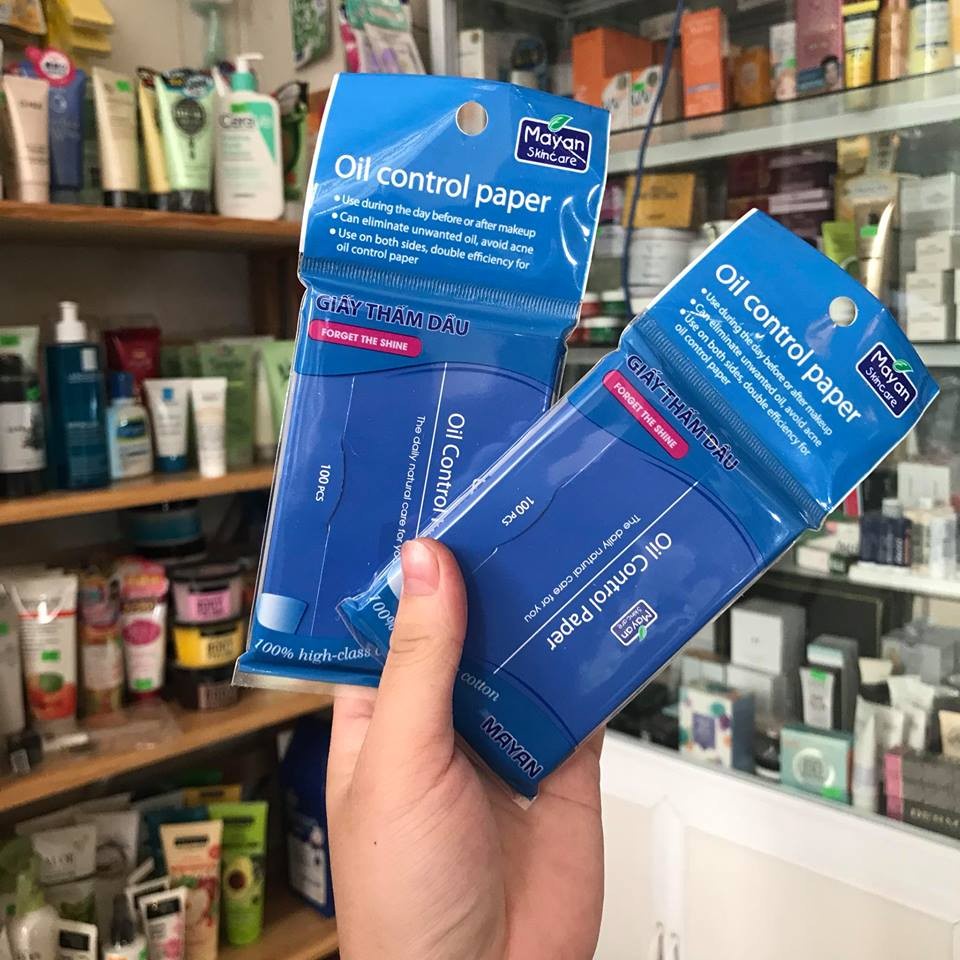 GIẤY THẤM DẦU MAYAN OIL CONTROL PAPER GÓI 100 MIẾNG