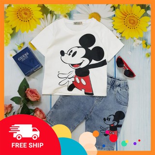 Set Đồ Bộ jean Bé Trai Size Đại 10kg-35kg Chất Cotton Mềm Cực Đẹp