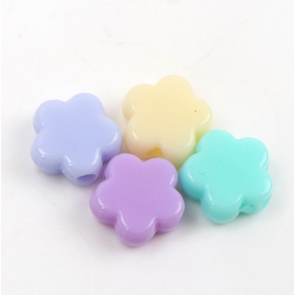 Bộ 60 hạt nhựa nhiều màu sắc 9mm dùng làm trang sức