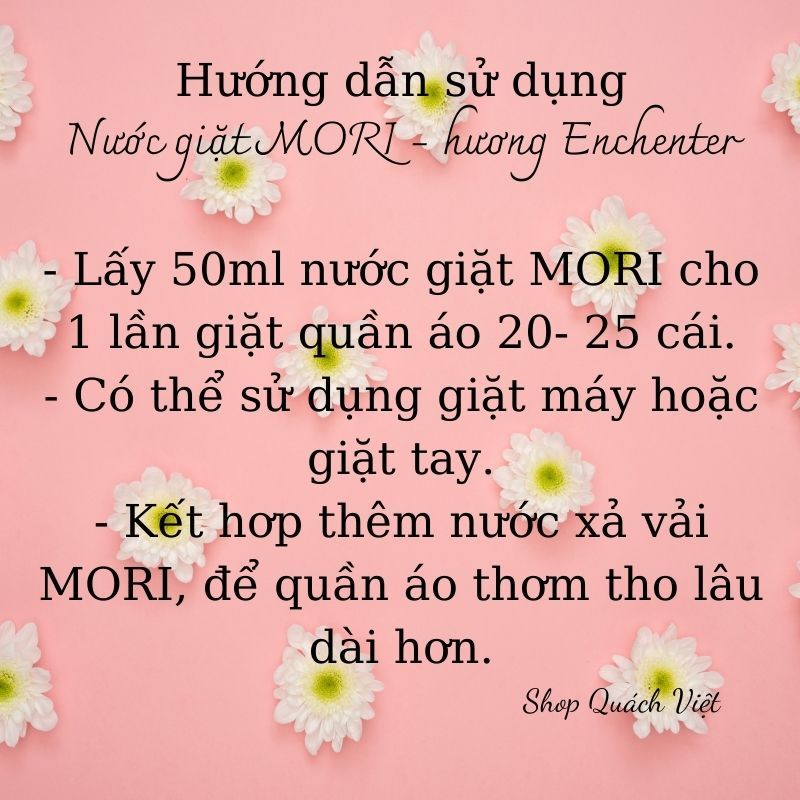 Nước giặt cao cấp MORI hương Enchenter - can 10L - hương thơm nồng nàn, quyến rũ