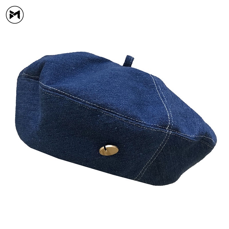 Mũ Beret Denim Phong Cách Thời Trang Anh Quốc Cổ Điển Dành Cho Nữ