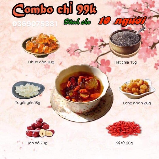 Combo 99K Chè dưỡng nhan - lệ đào hoa