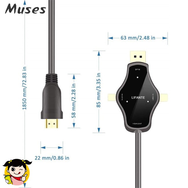 Bộ Chuyển Đổi Đa Năng Dp Sang Hdmi 4k 3 Trong 1