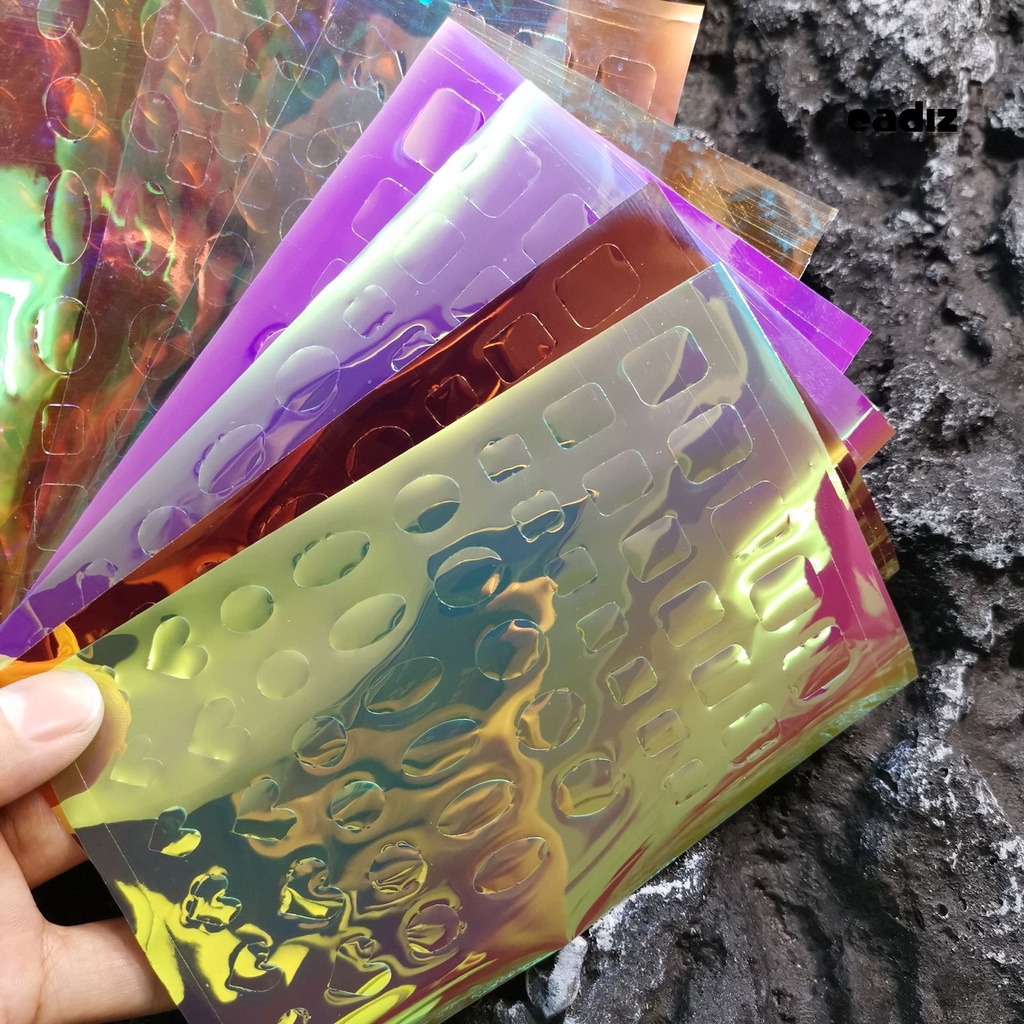 [Hàng mới về] Bộ 11 miếng dán lá nhôm tráng gương hiệu ứng cực quang nhiều màu sắc độc đáo trang trí móng tay tự làm