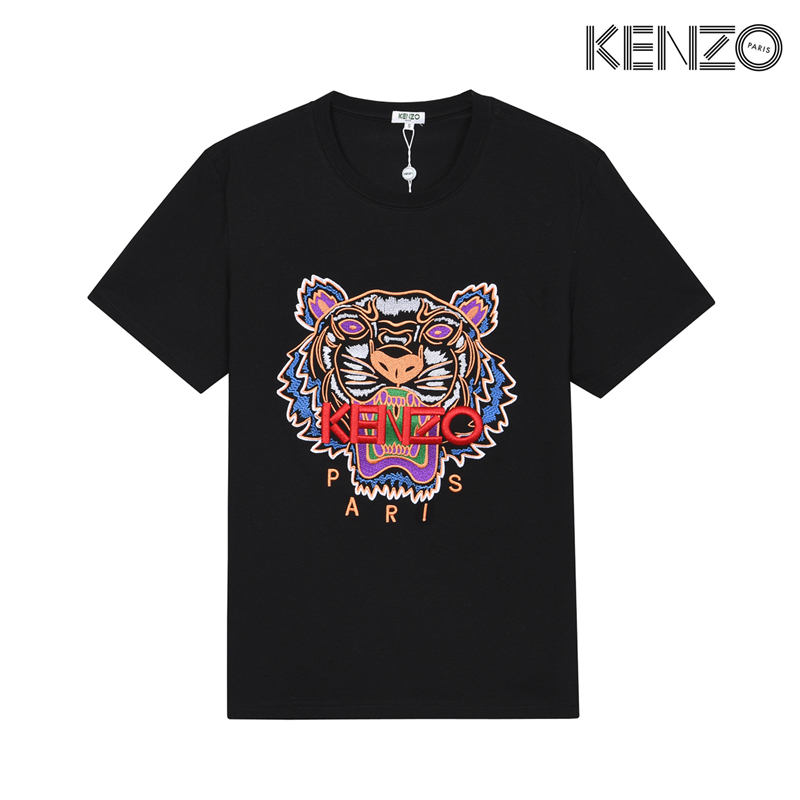 KENZO Áo Thun Ngắn Tay Thêu Hình Con Hổ Cá Tính Unisex