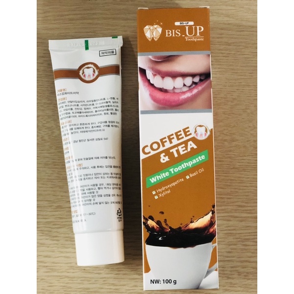 Kem Đánh Răng BIS UP COFFEE & TEA  Hàn Quốc