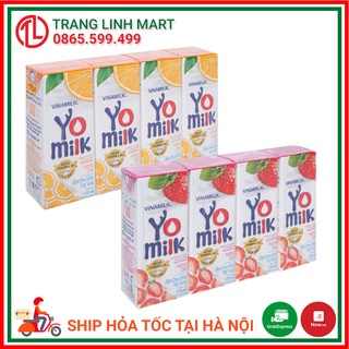 Lốc 4 hộp sữa chua uống hương cam / hương dâu Vinamilk Yomilk 170ml