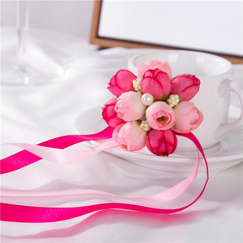 Vòng Tay Hoa Hồng Lụa Cho Cô Dâu