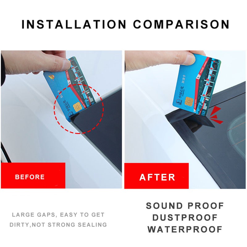 Dải Cao Su 2M Dán Viền Kính Chắn Gió Xe Hơi Chống Bụi/Nước