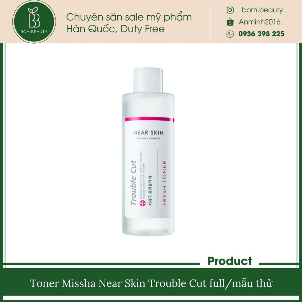 (thanh lý) Toner Missha Near Skin Trouble Cut full/mẫu thử