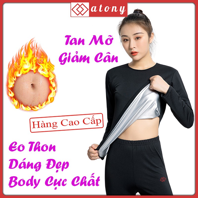 Áo Đổ Mồ Hôi Giảm Mỡ Bụng ATONY, Tráng Bạc Nano Nhật Bản, Tăng Sinh Nhiệt, Đổ Mồ Hôi, Đốt Mỡ - Hàng Chính Hãng