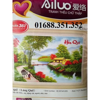 Tranh thêu chữ thập hồn quê 53375 78x52cm