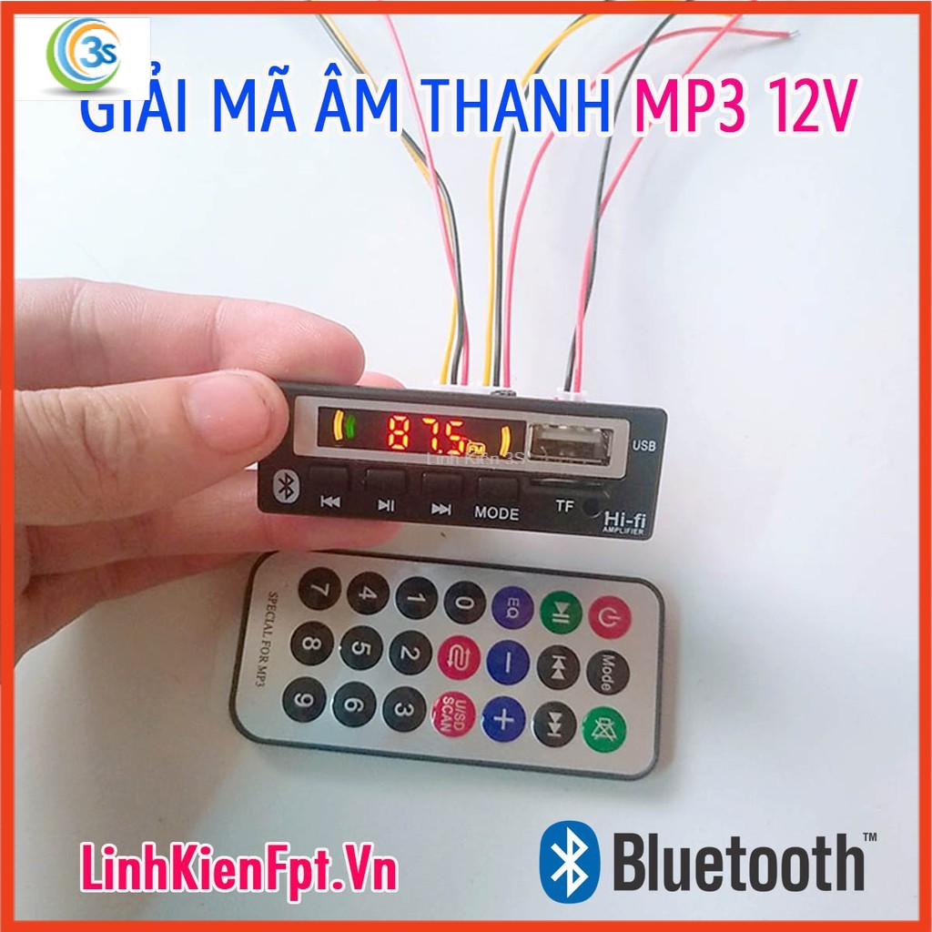 Mạch Giải Mã  Bluetooth Hồng Ngoại 12V LCD .