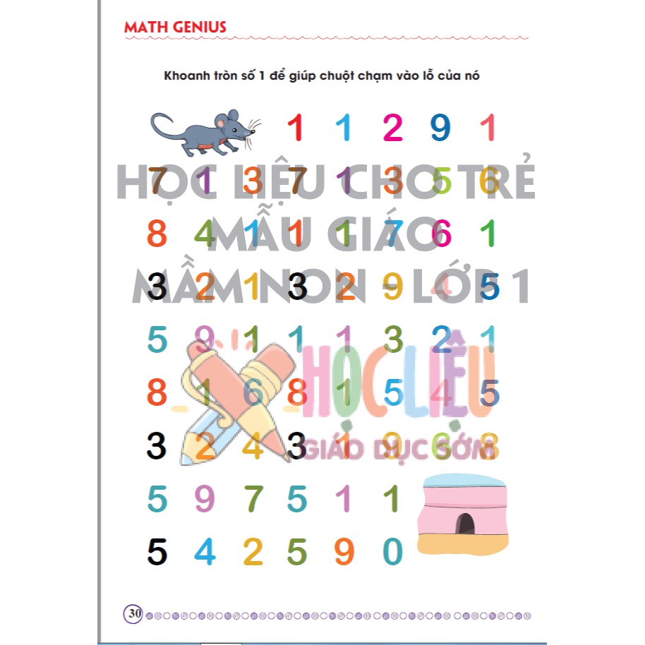 Học liệu Toán cho trẻ mầm non – Math Genius Tập 1