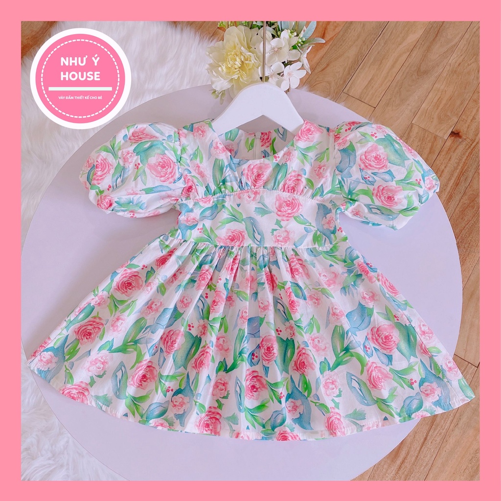 Váy Bé Gái 8-40kg💕𝑭𝑹𝑬𝑬𝑺𝑯𝑰𝑷 💕 NHƯ Ý HOUSE'- hoa hồng xanhg