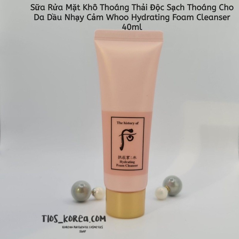 Sữa rửa mặt cấp ẩm thải độc tốt cho da nhờn Whoo Hồng Soo Hydrating Foam Cleanser 40ml