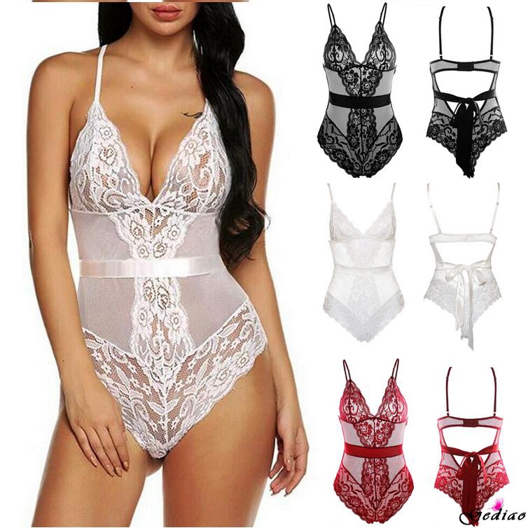 Đồ lót liền thân phối ren xuyên thấu gợi cảm cho nữ