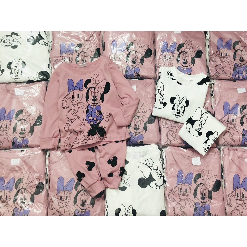 Set 2 bộ dài tay Minnie Daisy Next cho bé gái siêu xinh, chất cotton mềm dày dặn mặc rất thích