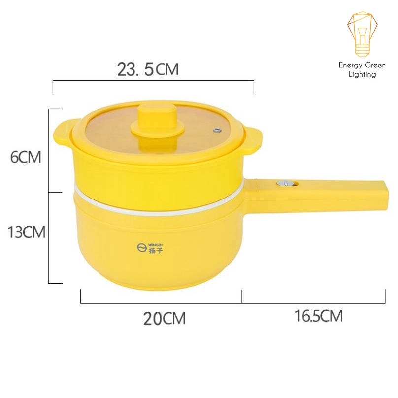 Nồi Lẩu Điện Mini Energy Green Lighting ZX-C30 - Chiên,Sào Đa Năng - Dung Tích 1.5L - Lòng Nồi Men Gốm Chống Dính