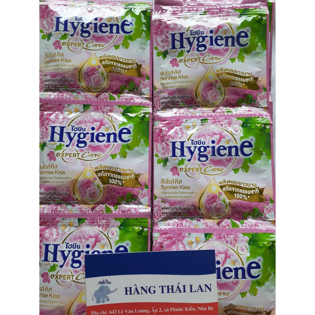 Combo 5 dây nước xả Hygiene Thái Lan-60 gói x 20ml- Màu hồng hoa mới