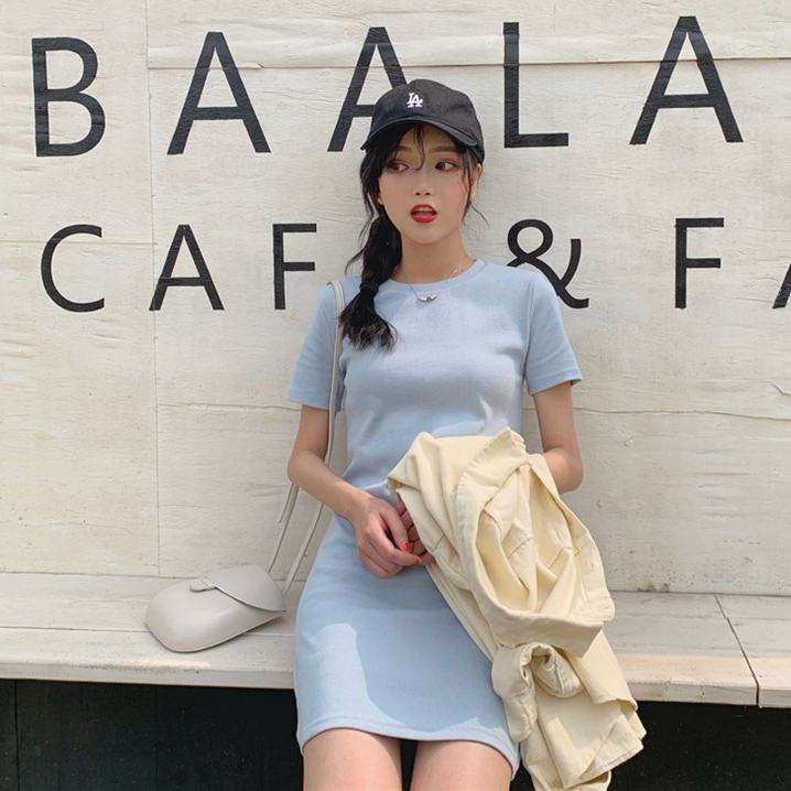 Đầm dài màu trơn phong cách Hàn Quốc thời trang xuân thu cho nữ