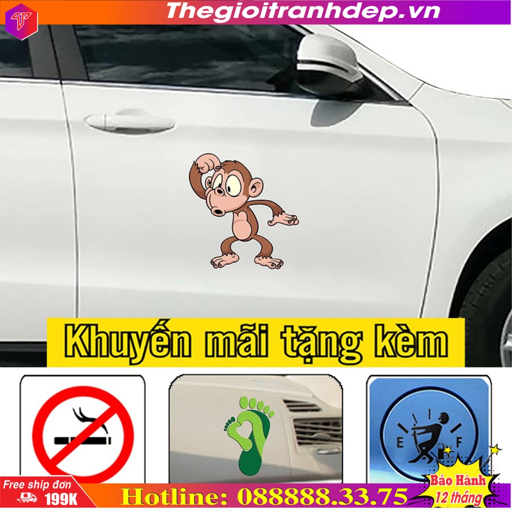 [SALE]-Decal dán sườn xe, tem xe  chú khỉ con