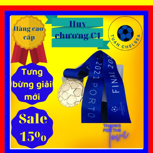 Huy chương champion league Chelsea vô địch