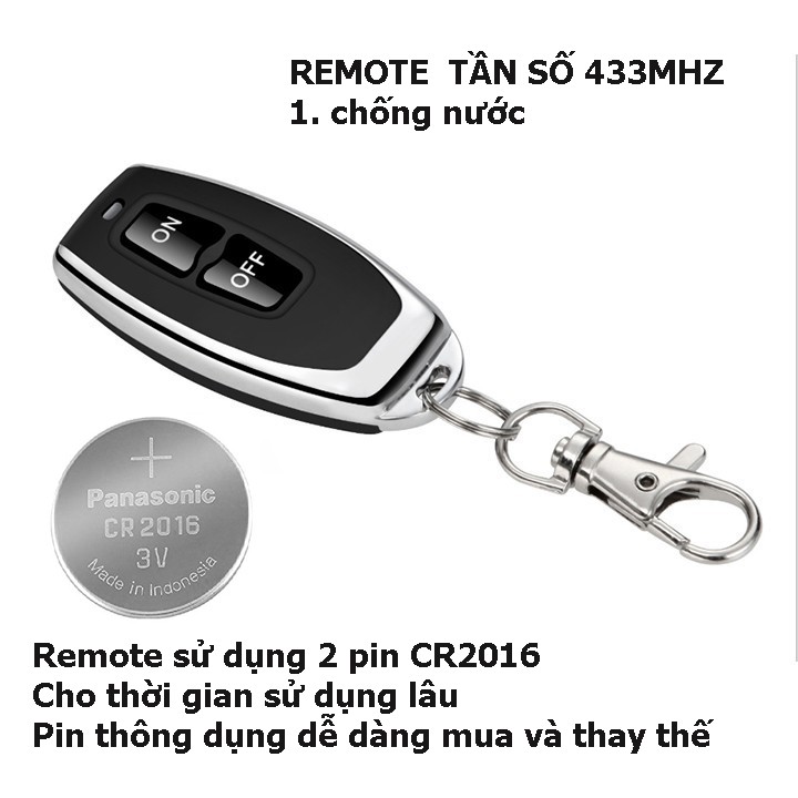 [2 ĐIỀU KHIỂN MẪU MỚI 2021 ] Công tắc điều khiển từ xa khoảng cách 100m/30A/220V bật tắt từ xa máy bơm nước máy rửa xe