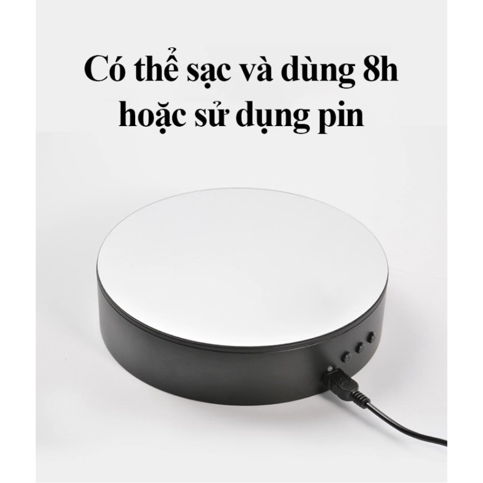 【PG-Shop】 ĐẾ XOAY TRƯNG BÀY SẢN PHẨM 15CM, DÙNG PIN Sạc PIN Tiểu HOẶC ĐIỆN 220V, TẢI 5KG Kaikai86 MB 【PG-Shop】