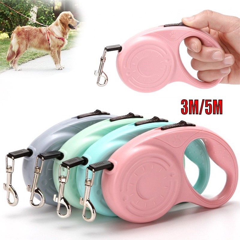 Dây dắt thú cưng tự động thu vào tiện dụng cho cún vừa và nhỏ dài 3M