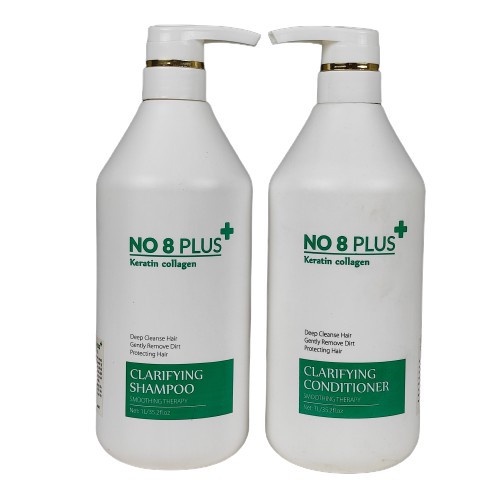 Cặp Dầu Gội Xả NO 8 Plus Siêu Mềm Mượt Kiểm Soát Dầu Thừa 1000ml Hàng Chính Hãng Pink Cosmetic