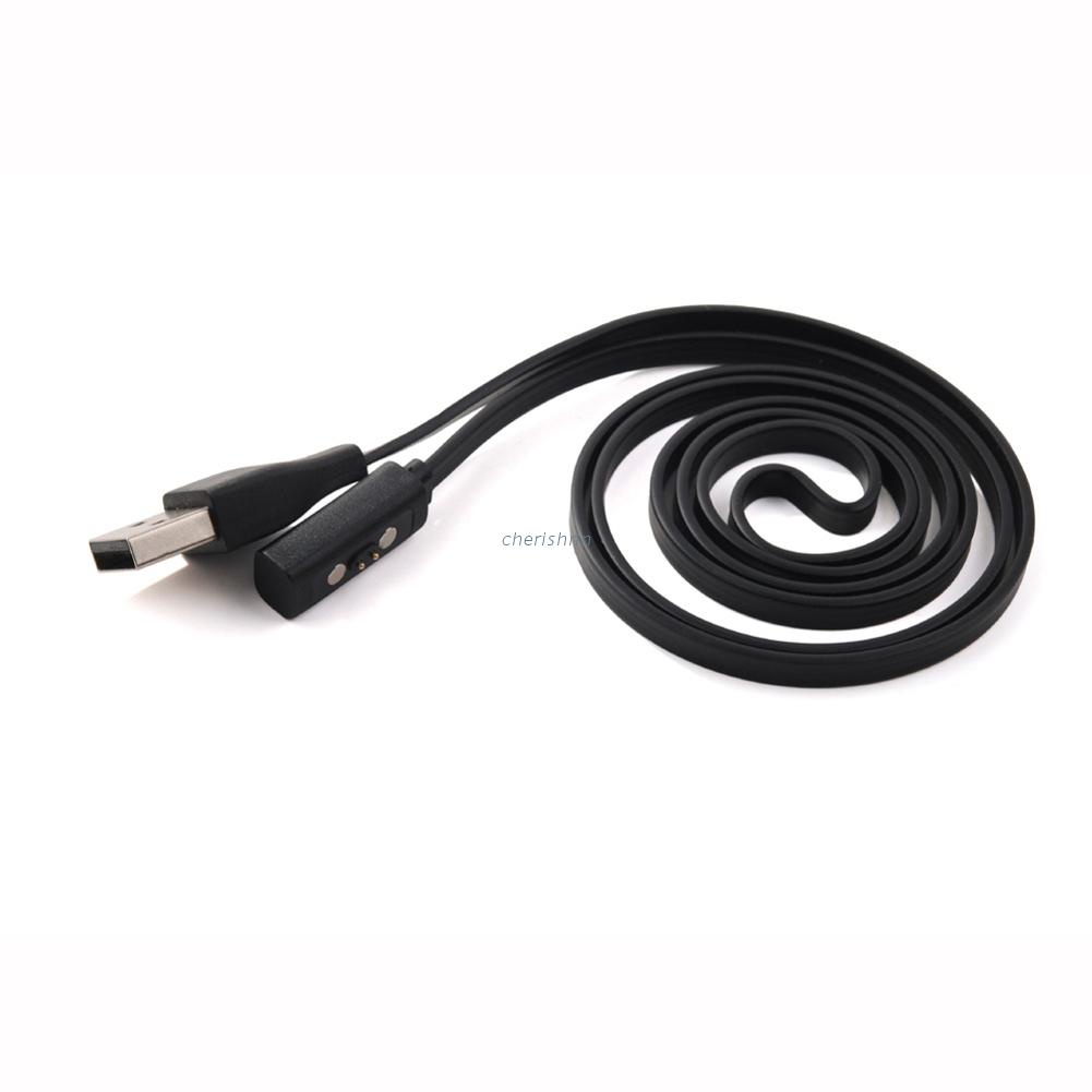 Dây cáp sạc USB màu đen cho đồng hồ thông minh Pebble Time Round/ Time