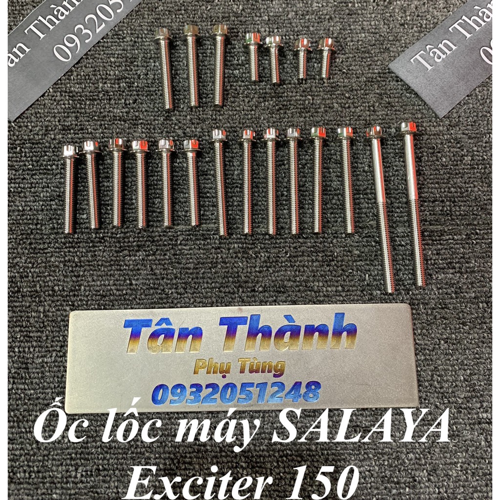 Bộ ốc lốc máy SALAYA Exciter 150 Inox - 21 con
