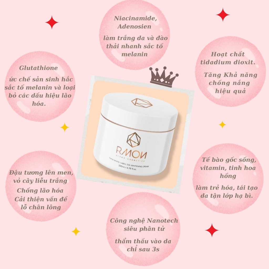 Kem trắng da body XuanDao kem body RMON trắng hồng tự nhiên nâng tone tức thì không lộ vân kem 200ml