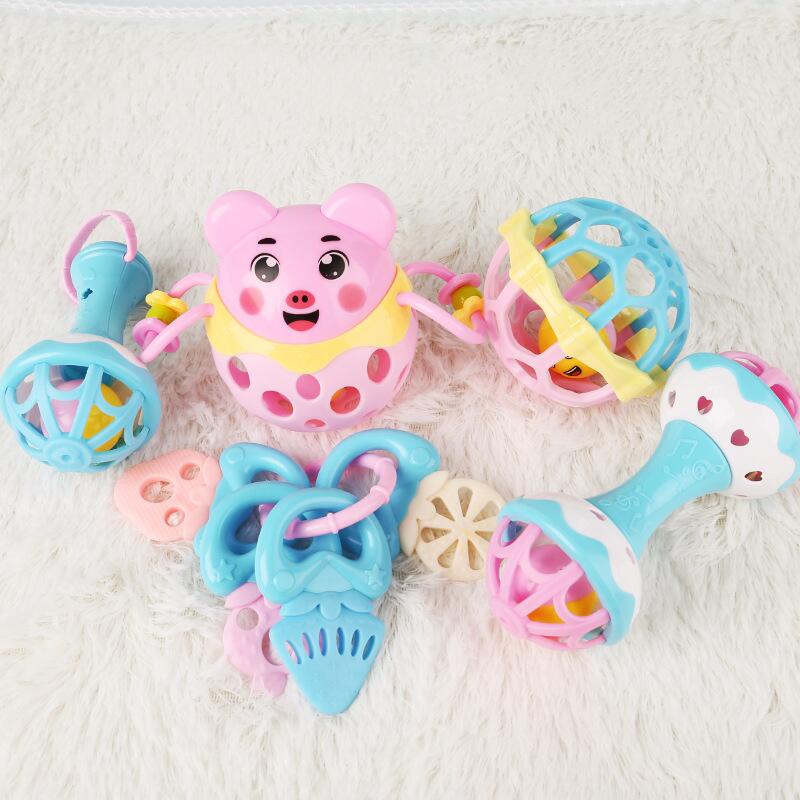 Xúc xắc gặm nướu Đồ chơi nhai cầm tay bằng cao su mềm cho bé Xúc xắc gặm nướu tiếng và cắn được cho bé sơ sinh bộ đồ chơi