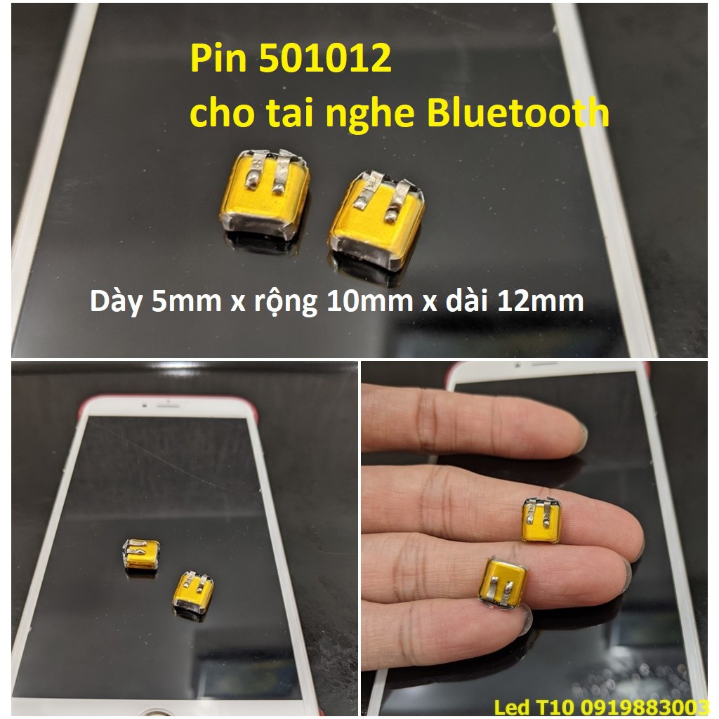 Pin 501012 Li-po (Lithium Polime) cho i7s / i8 / i9 / i12 TWS tai nghe bluetooth