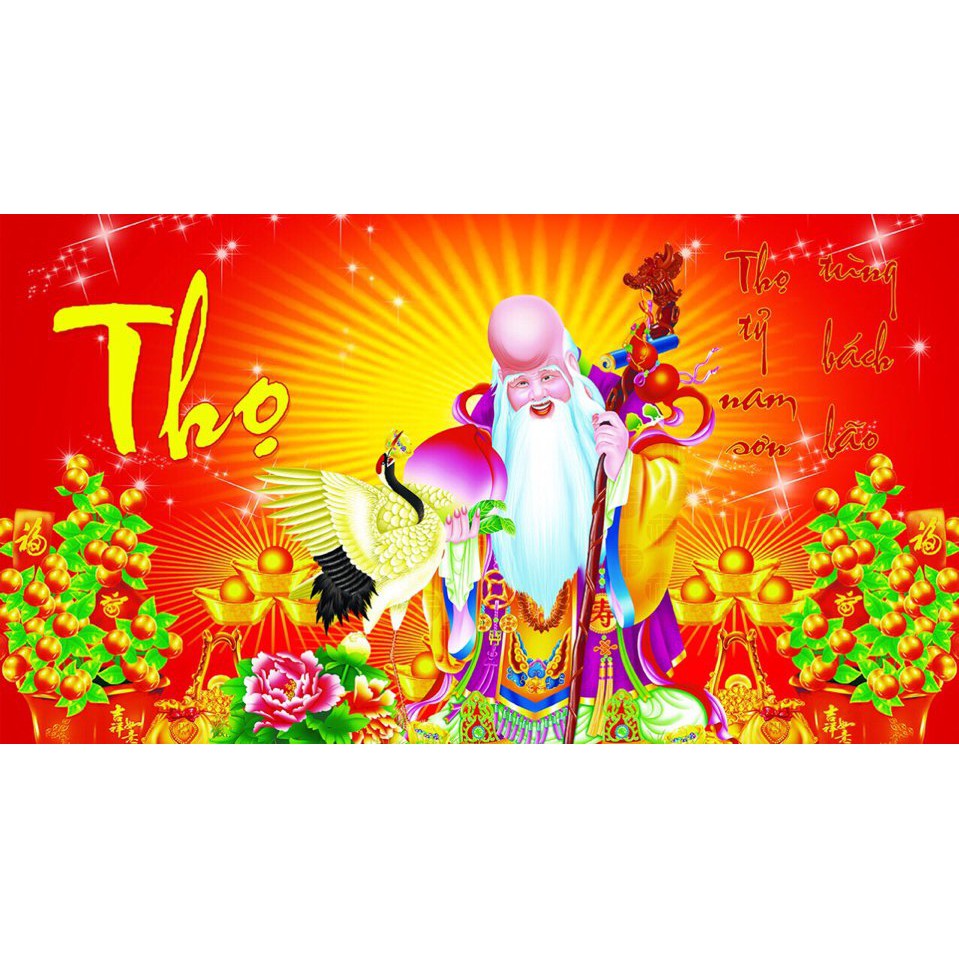 Tranh đính đá ông Thọ