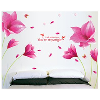 Decal trang trí đóa hoa đỏ