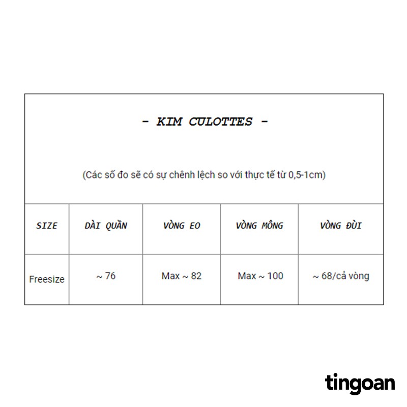 Quần ống xuông đũi lửng chống nhăn đen tingoan KIM CULOTTES/BL | BigBuy360 - bigbuy360.vn