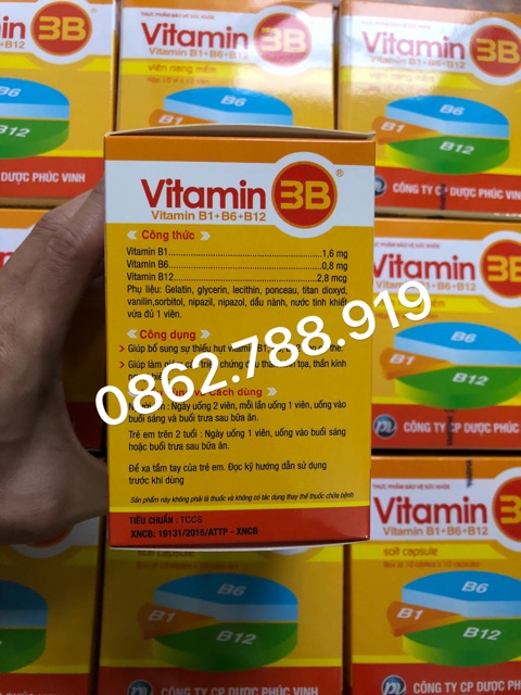❇️ Sản phẩm này không phải là thuốc ❇️ Vitamin 3B Phúc Vinh Hộp 100 viên | BigBuy360 - bigbuy360.vn