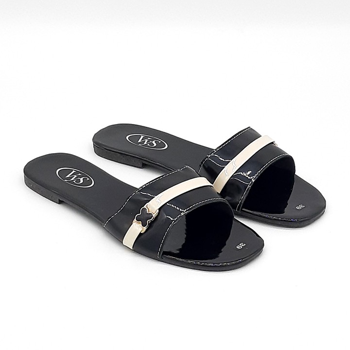 Dép lê bệt nữ quai ngang hoạ tiết logo khoá thời trang VYS TA6421 (Nhiều màu)