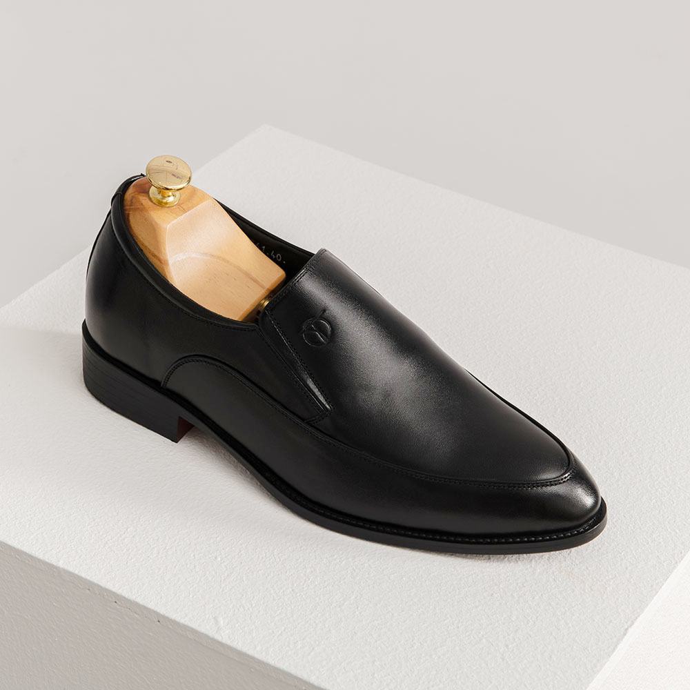 Giày đế cao nam màu đen kiểu dáng Loafer sang trọng lịch lãm hàng hiệu Tâm Anh mã GCTATC1561-D