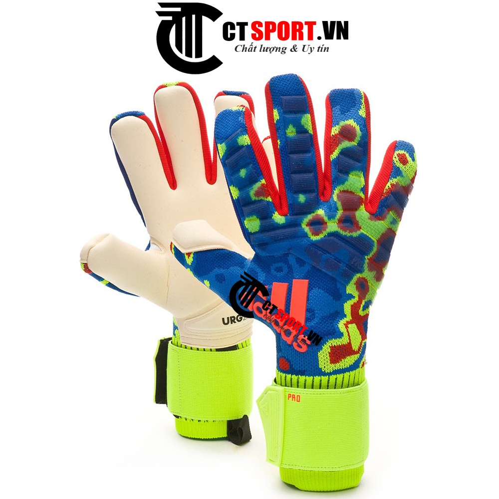 Găng tay thủ môn Predator Pro CTSPORT xanh biển chuối rằn ri ( Không Xương)