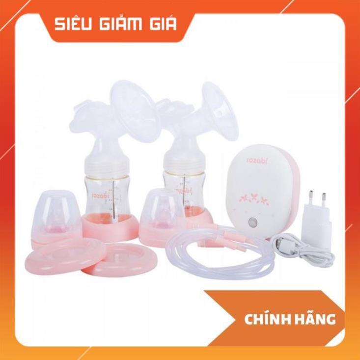 Máy hút sữa điện đôi Rozabi Deluxe Plus có pin sạc