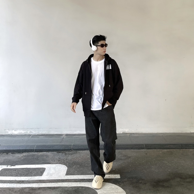 HOODIE ZIP có nón tay dài