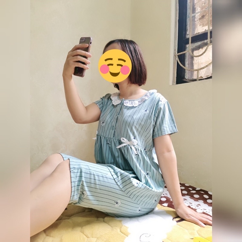 Bộ Bầu sau sinh lửng mùa hèbộ cotton bầu cao cấp 100% coton cam kết ko bai ko xù🧡ảnh thật tự chụp♥️freesize 45-70kg